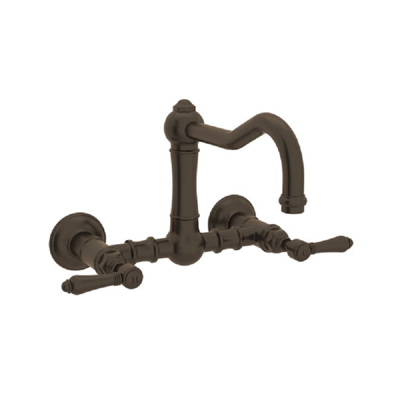 Country Bridge Faucet w/Metal Lever Handles in Tuscan Brass