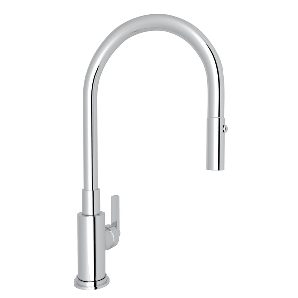 Lombardia Single Hole Pull-Down Kitchen Faucet in Polished Chrome