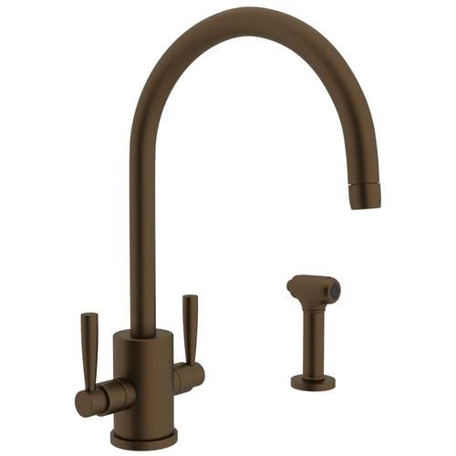 Perrin & Rowe Single Hole Kitchen Faucet w/Sidespray in English Bronze