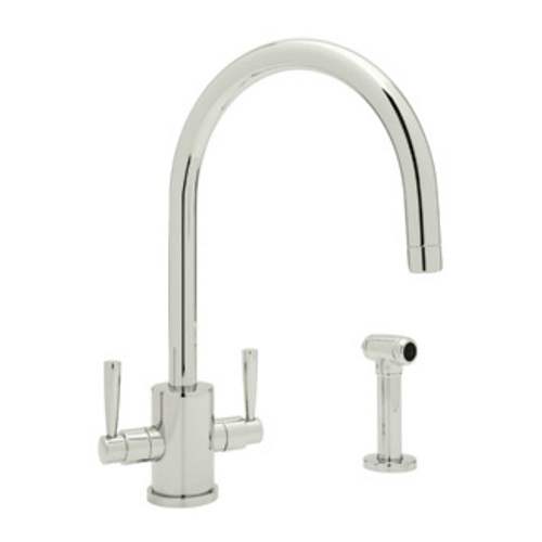 Perrin & Rowe Single Hole Kitchen Faucet w/Sidespray in Polished Nickel
