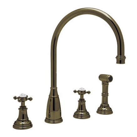 Perrin & Rowe Kitchen Faucet w/Cross Handles in English Bronze