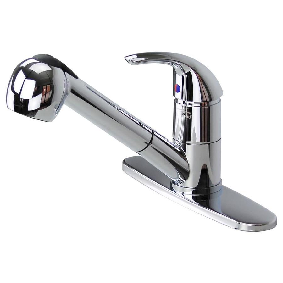 Beckett Single Hole Pull-Out Kitchen Faucet in Polished Chrome