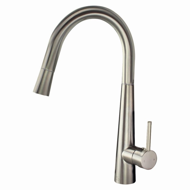 Retreat Single Hole Pull-Out Kitchen Faucet in Luxe Stainless