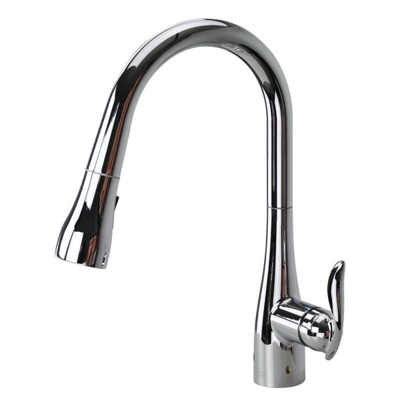 Arcata Single Hole Pull-Out Kitchen Faucet in Polished Chrome