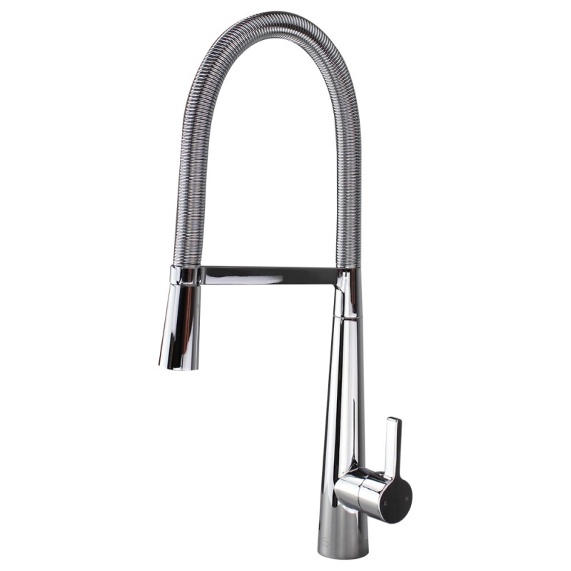 Trattoria Semi-Pro Single Hole Pull-Down Kitchen Faucet in Polished Chrome