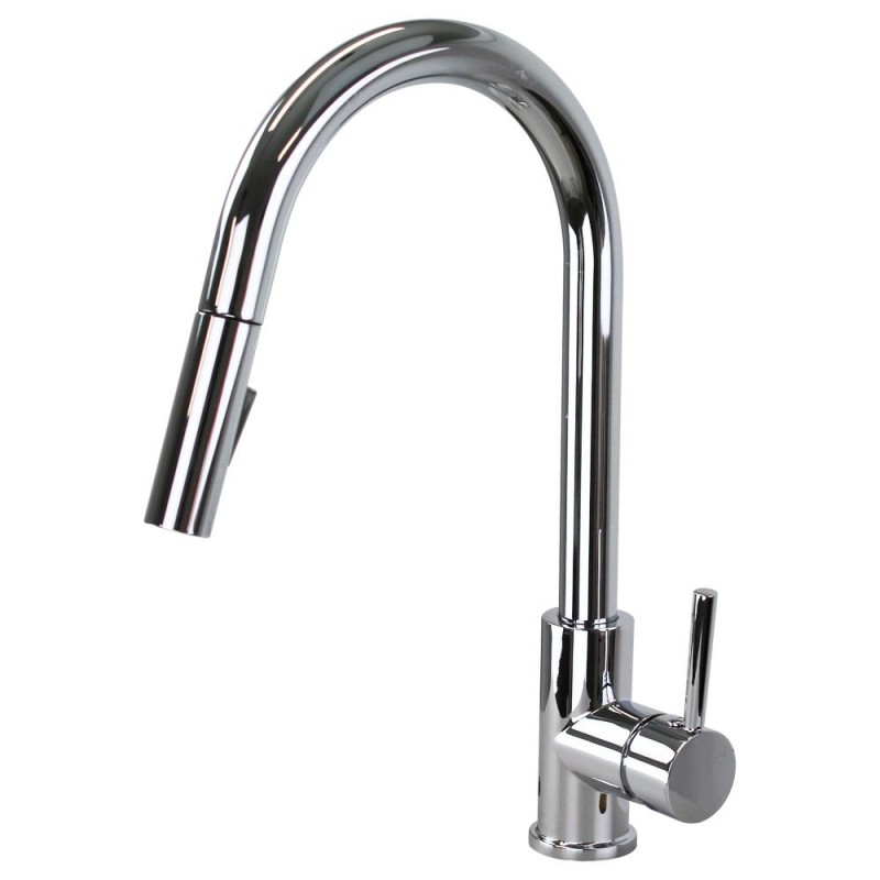 Zayne Single Hole Pull-Out Kitchen Faucet in Polished Chrome