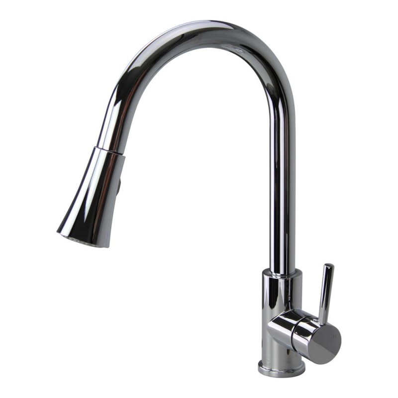 Holmes Single Hole Pull-Out Kitchen Faucet in Polished Chrome