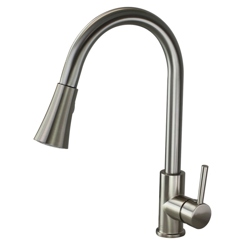 Holmes Single Hole Pull-Out Kitchen Faucet in Luxe Stainless