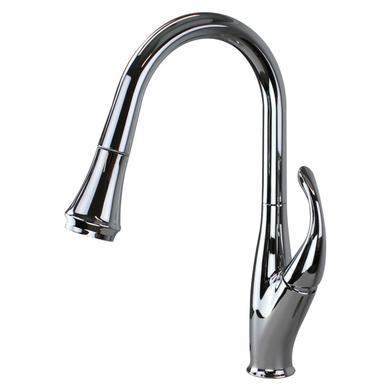 Layla Single Hole Pull-Out Kitchen Faucet in Polished Chrome