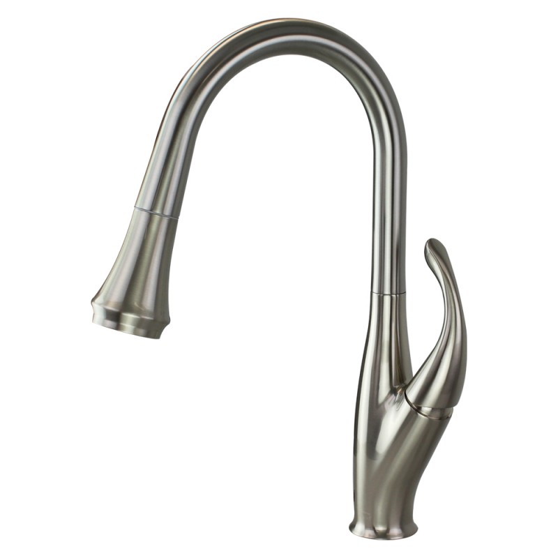 Layla Single Hole Pull-Out Kitchen Faucet in Luxe Stainless