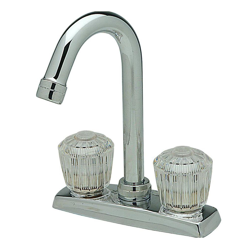 2-Handle Bar Faucet w/Gooseneck Spout Chrome