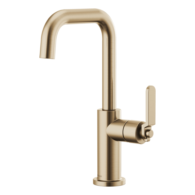 Brizo Litze Single Hole Bar Faucet in Gold Luxe w/Sq Spout