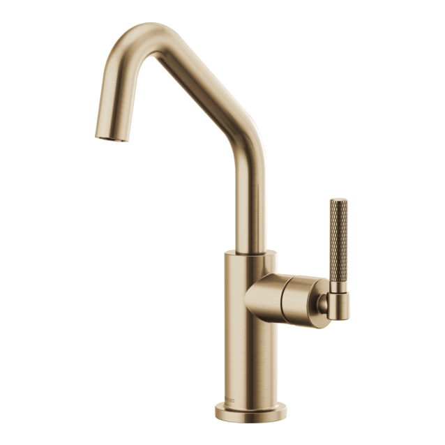 Brizo Litze Single Hole Bar Fct in Gold Luxe w/Angled Spout