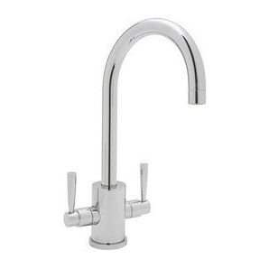 Contemporary Single Hole Bar Faucet in Polished Chrome w/C Spout