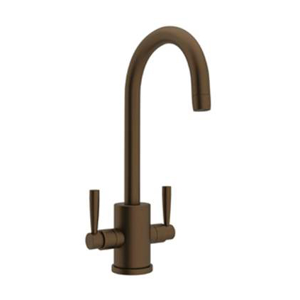 Contemporary Single Hole Bar Faucet in English Bronze w/C Spout