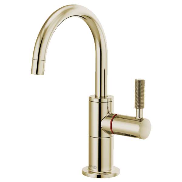 Litze Instant Hot Faucet w/Arc Spout & Knurl Hndl in Polished Nickel