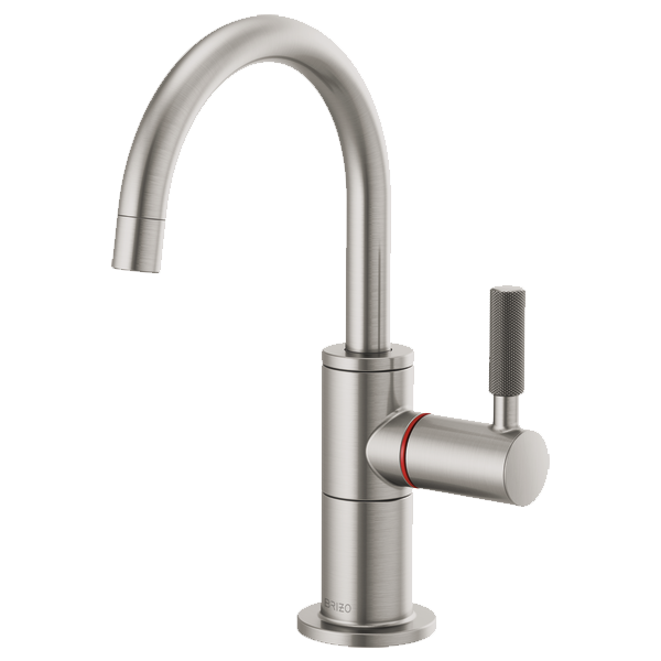 Litze Instant Hot Faucet w/Arc Spout & Knurl Hndl in Stainless