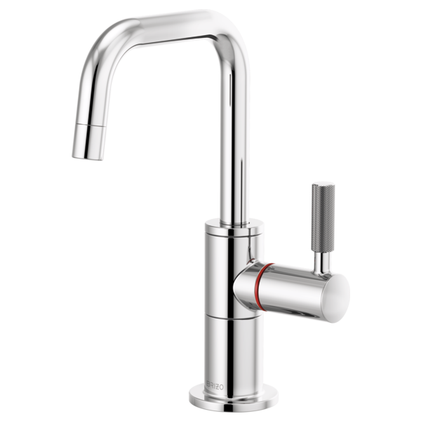 Litze Instant Hot Faucet w/Sq Spout & Knurl Hndl in Chrome