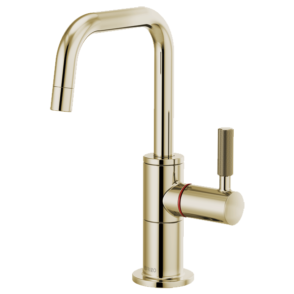 Litze Instant Hot Faucet w/Sq Spout & Knurl Hndl in Polished Nickel