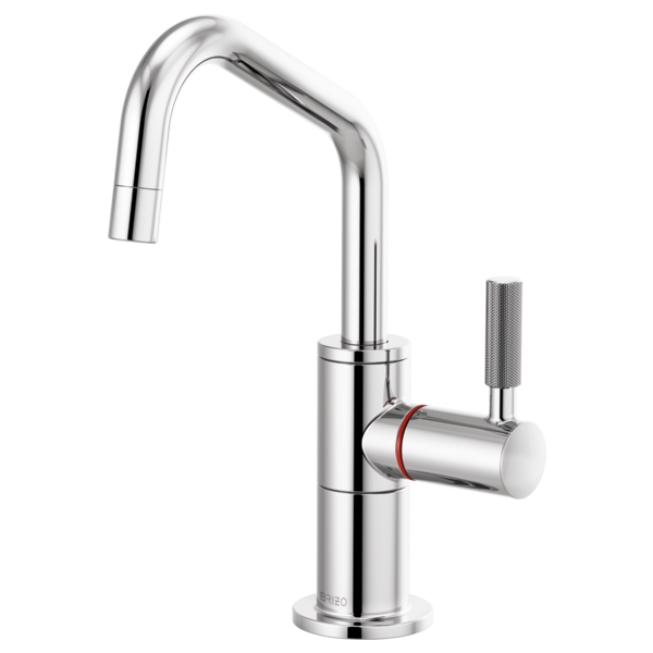 Litze Instant Hot Faucet w/Angle Spout & Knurl Hndl in Chrome