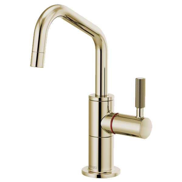 Litze Instant Hot Faucet w/Angle Spout & Knurl Hndl in Polished Nickel