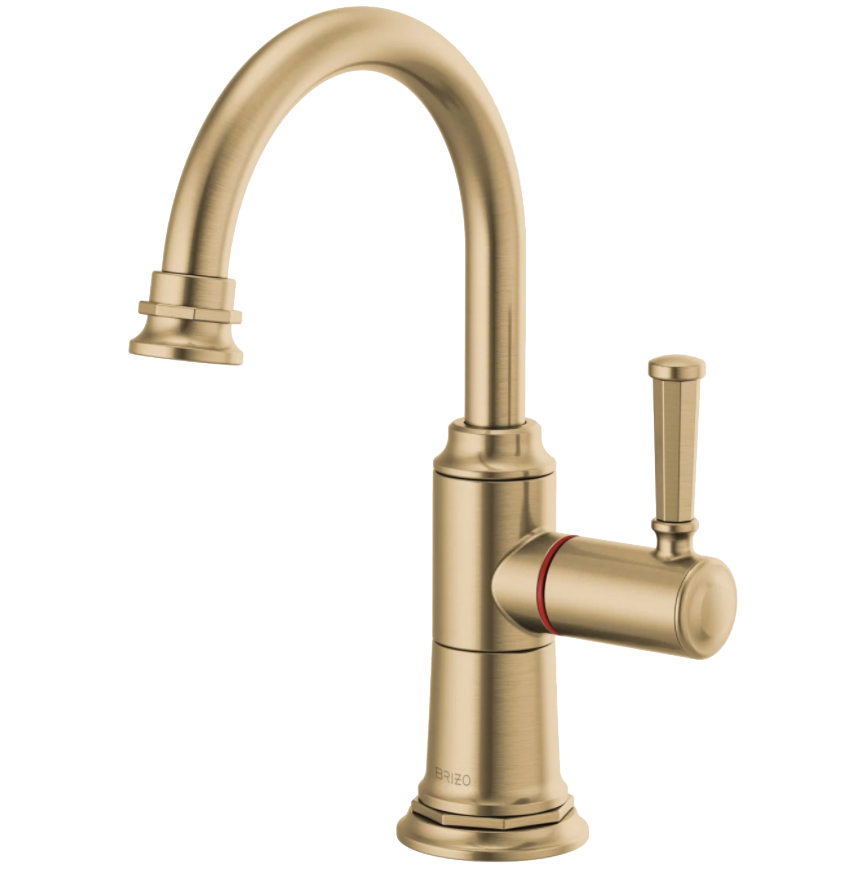 Brizo Rook Instant Hot Faucet w/Arc Spout in Luxe Gold