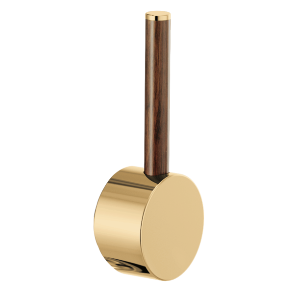 Brizo Odin Pull-Down Faucet Lever Handle in Polished Gold/Wood
