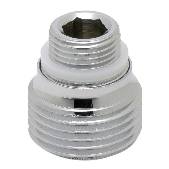Full Flow 3/4" Hose Thread Male Outlet w/Adapter Rough Chrome