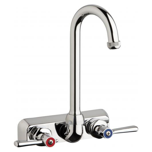 W4W Series Kitchen Faucet w/4" Centers Full Flow Wall Mount in Chrome