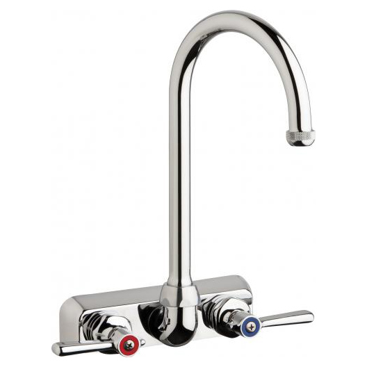 W4W Series Kitchen Faucet w/4" Centers Full Flow Wall Mount in Chrome