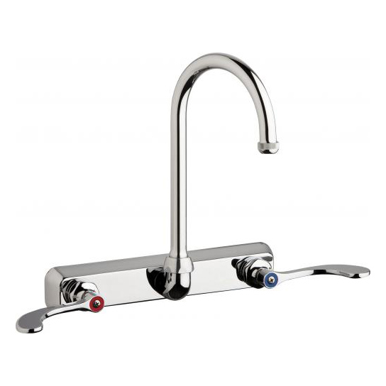 W8W Series Kitchen Faucet w/8" Centers Full Flow Wall Mount in Chrome
