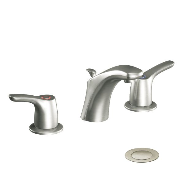 Baystone Widespread Lavatory Faucet in Brushed Nickel
