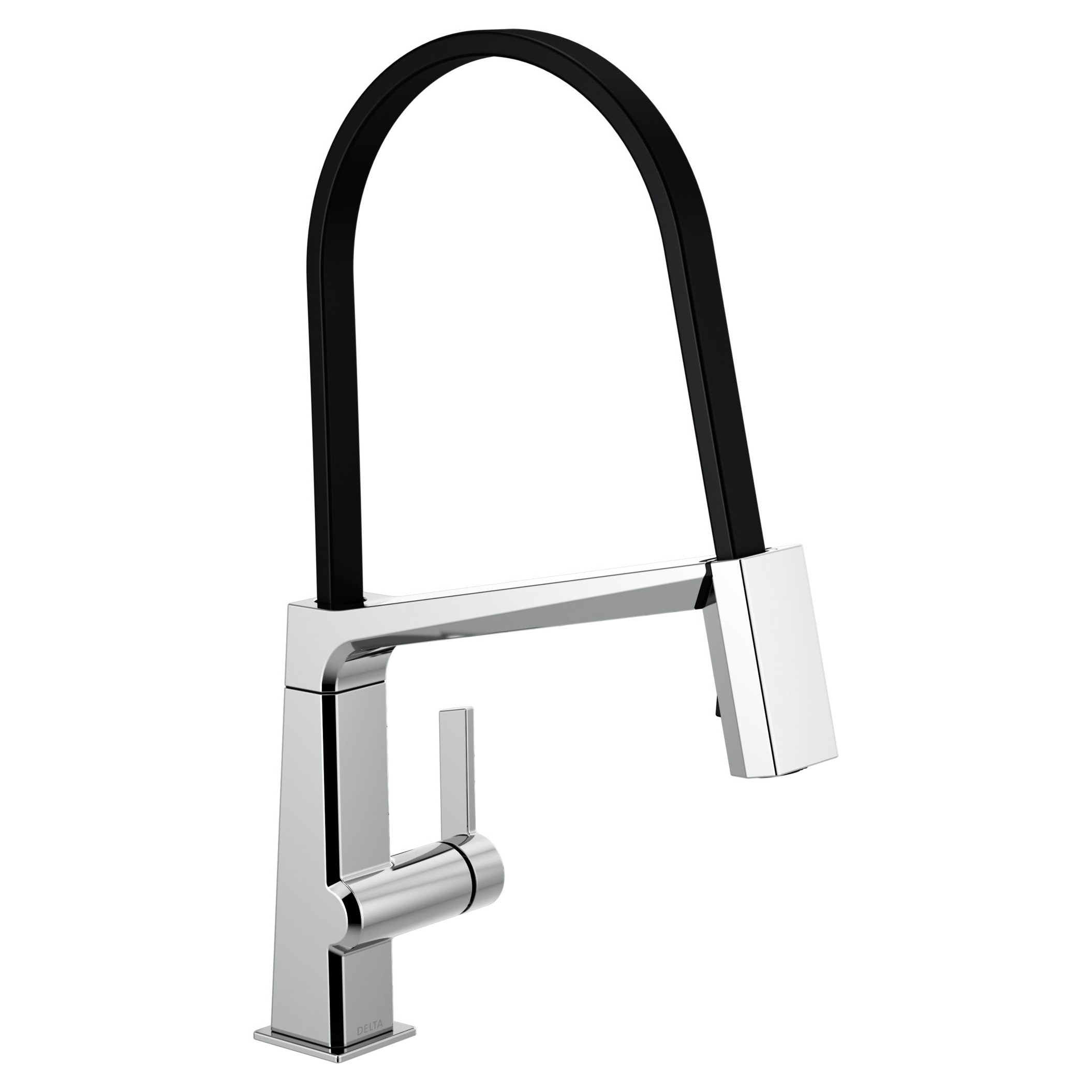Pivotal 1 Handle Exposed Hose Kitchen Faucet in Chrome