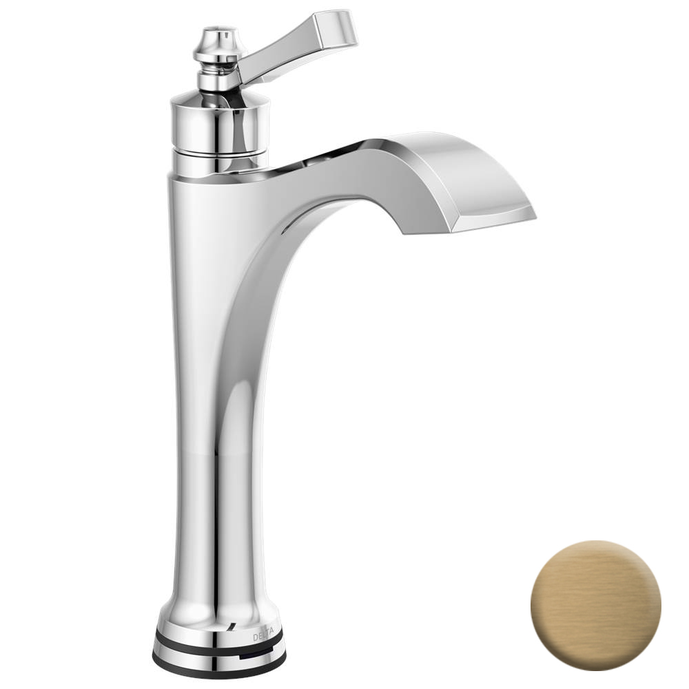 Dorval Single Hole Vessel Touch Lav Faucet in Champagne Bronze