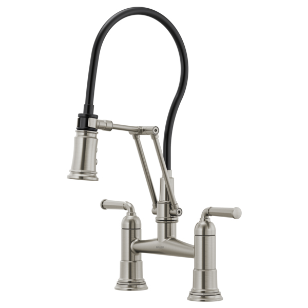 Rook Articulation Bridge Faucet in Stainless