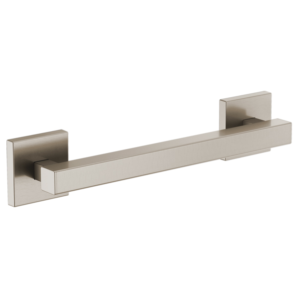 Euro 12" Square Grab Bar in Luxe Nickel