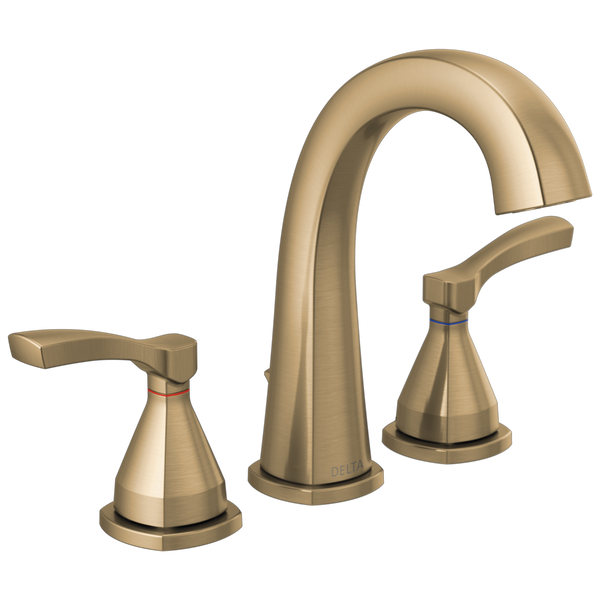 Stryke Widespread Lav Faucet w/Lever Hdls & Drn in Champagne Brz