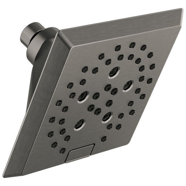 Angular Modern Multi-Function Showerhead In Lumicoat Blk Stainless