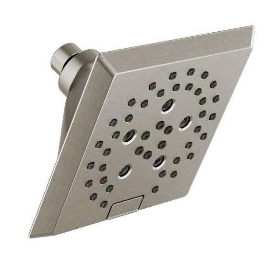 Angular Modern Multi-Function Showerhead In Lumicoat Stainless