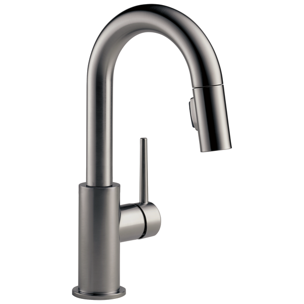 Trinsic Single Handle Pull-Down Bar Faucet in Black Stainless