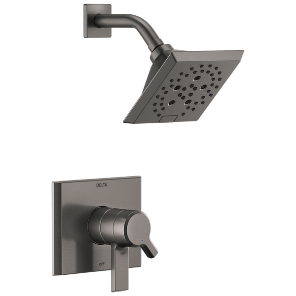 Pivotal Shower Trim W/Multi-Function Showerhead In Lumicoat Black Stainless