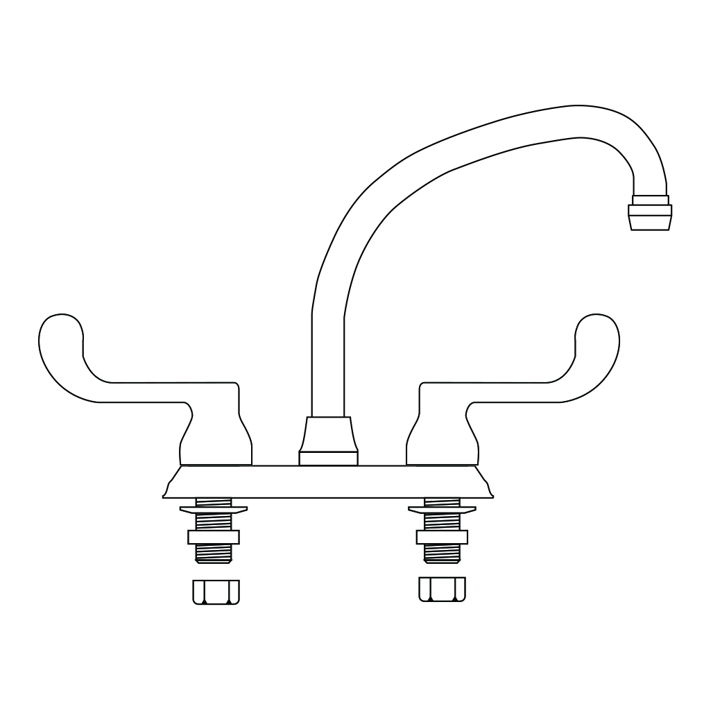 Hi-Arc 2-Handle Bar Faucet Polished Chrome