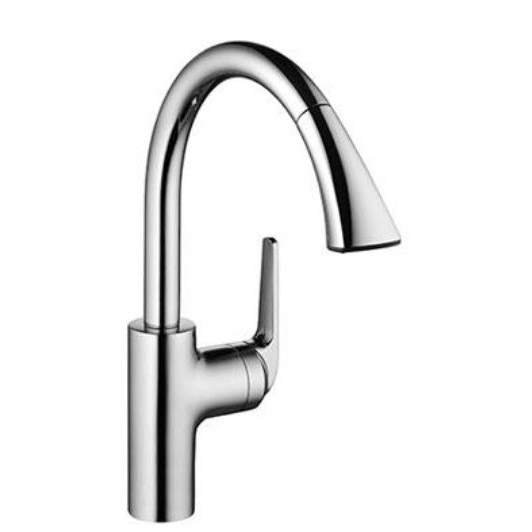 Domo Single Handle Pull-Out Spray Kitchen Faucet Stainless Steel