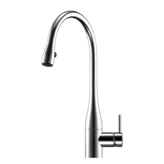 Eve Single Handle Pull-Down Kitchen Faucet w/Luminaqua LED-Technology Black