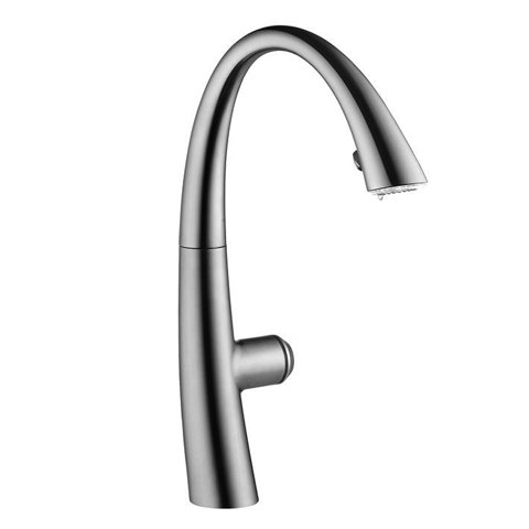 Zoe Single Handle Pull-Out Spray Kitchen Faucet w/Luminaqua & Touch Light Pro Stainless Steel