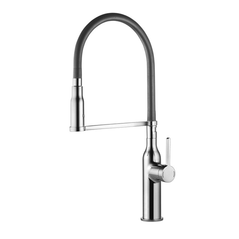 Sin Single Handle Pull-Out Spray High Flex Kitchen Faucet Chrome