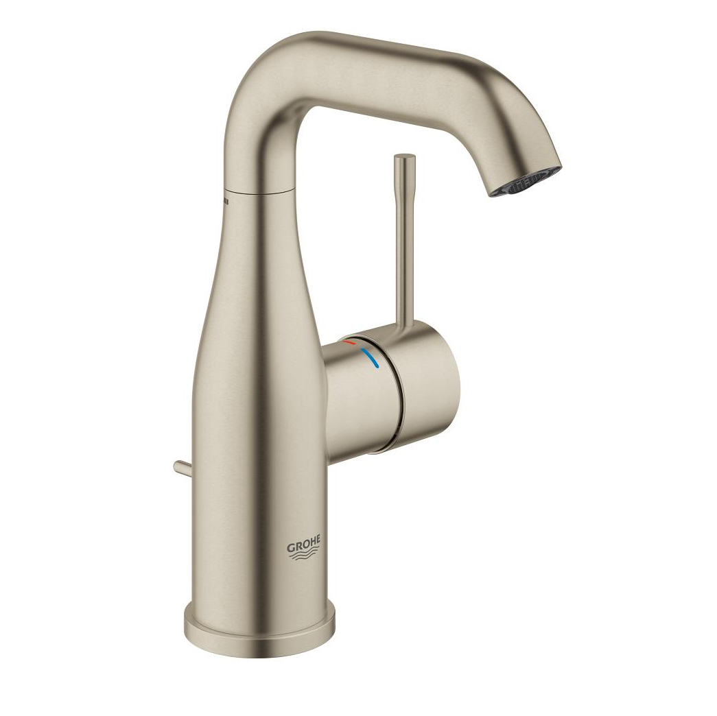 Essence 1-Hole M-Size Lav Faucet w/Drain in Brushed Nickel, 1.2 gpm