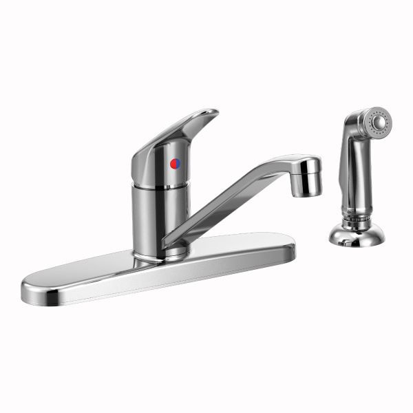 Cornerstone Single Handle Kitchen Faucet w/Chrome Side Spray & Chrome Escutcheon Chrome