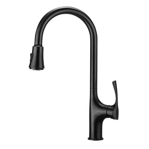 EOS-1 Stainless Steel Pull-Down Kitchen Faucet in Black
