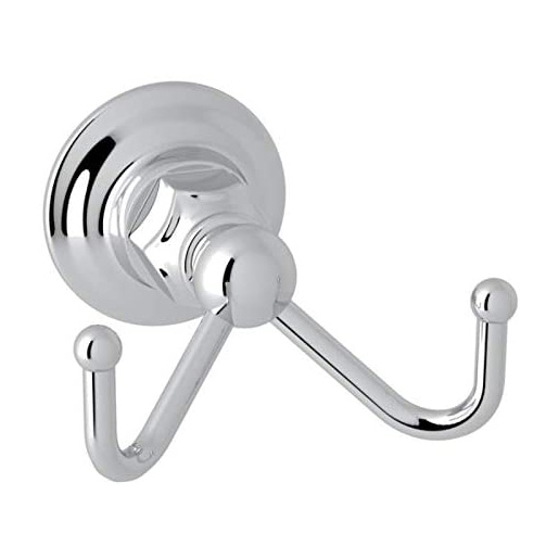 Country Bath Double Robe Hook in Polished Chrome